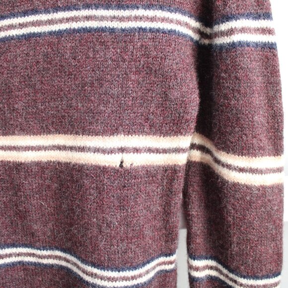 Lord & Taylor VTG Burgundy Striped Wool Knit Pullover Crewneck Sweater Sz Small - Picture 7 of 8